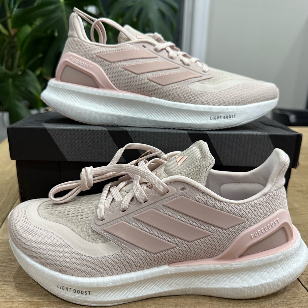 Adidas Pureboost 5 Running Shoes - Size 8 NIB. Putty Mauve/Sandy Pink